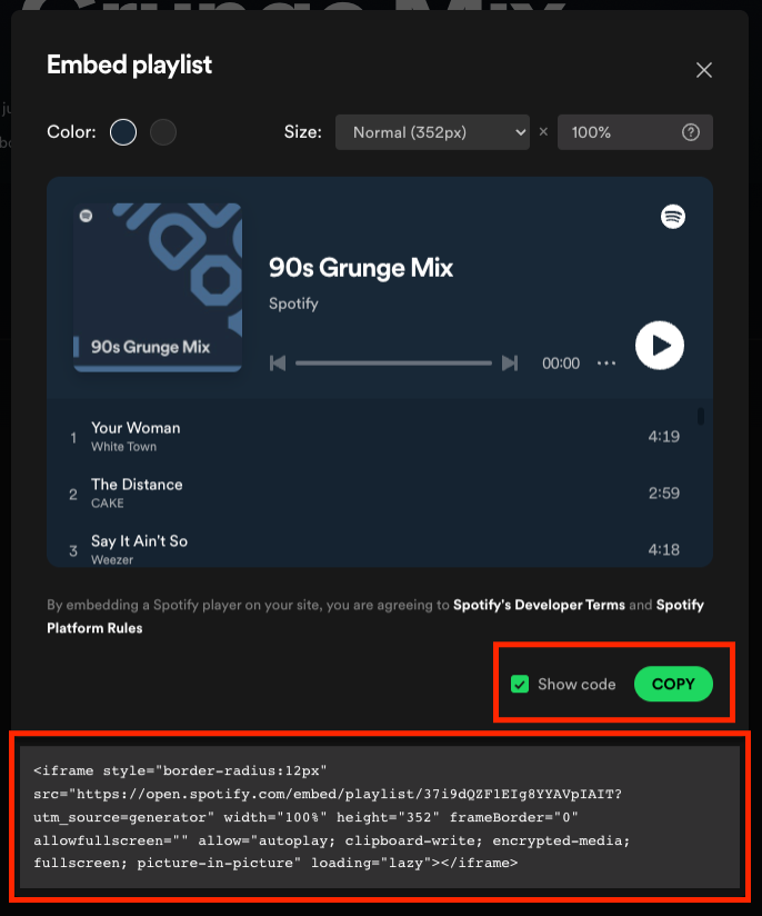 Creating an Embed  Spotify for Developers